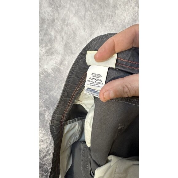 ll‎ bean canvas pants Men’s Size 40x29 Gray Pants Built In Belt - Picture 9 of 12